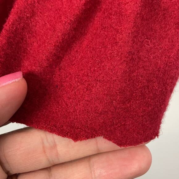 Boo Radley | Red Wool Ruffled Jacket Medium New - Picture 10 of 11